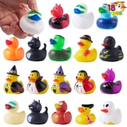Joyfy 18 PCS Halloween Rubber Ducks for Halloween Goodie Bag Fillers, Trick or Treating Ducky Duck Bulk Toys Party Favors Supplies, Halloween Decorations for Ki