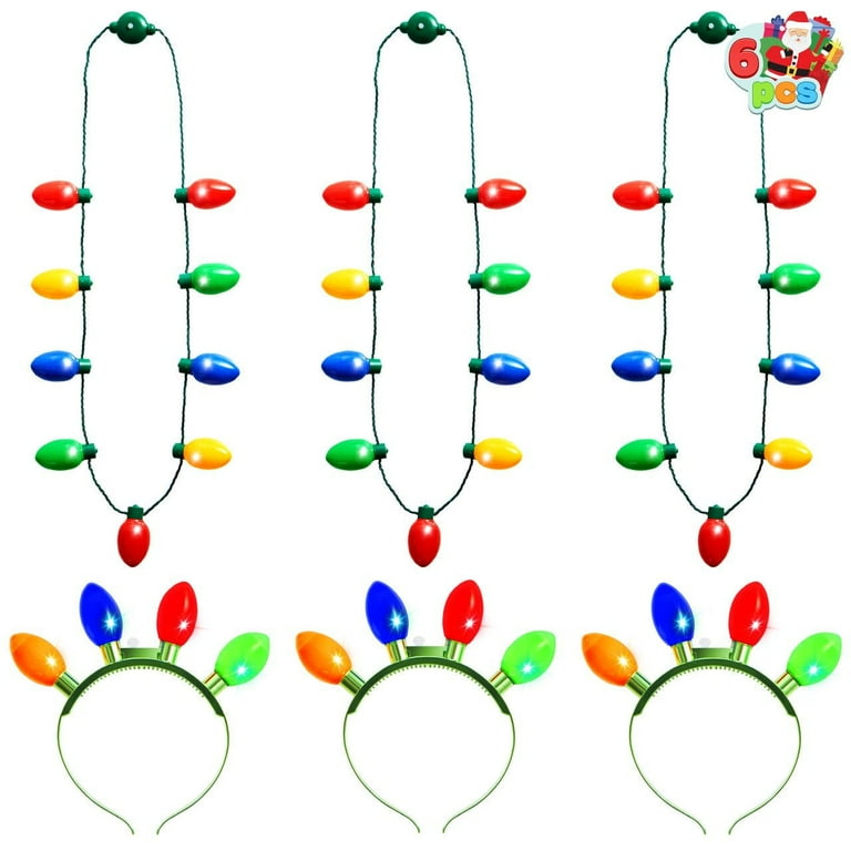 Joyfy PCS Christmas Light up Headbands and Necklaces with