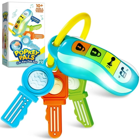 Joyfy 6 to 12 Months Baby Car Keys Teether - Toddlers Sensory Learning Toy w/Music & Lights - Birthday Gifts for Baby Age 6+ Months