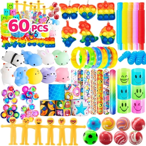 Joyfy 60 Pcs Party Favors, Popular Fidget Toys Birthday Goodie Bags Fillers for Kids Pinata Stuffers