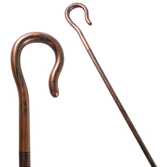 Joyfy 63 Inch Halloween Shepherd's Crooked Bo Peep Staff,Cane for Cosplay and Dress Up Photo Prop Accessory Decorations Halloween Costume
