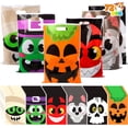 thumbnail image 1 of Joyfy 72 Pcs Halloween Bags,Halloween Treat Bags Plastic Trick or Treat Creepy 6 Designs for Kids Halloween Candy Bags,Classroom Goody Bags, 1 of 10