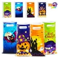 thumbnail image 1 of Joyfy 72 Pcs Halloween Treat Bags Goodie Bags, Plastic Candy Bags Trick or Treat Creepy Designs, Halloween Bags for Kids Trick or Treat,Classroom Goody Bags, 1 of 8