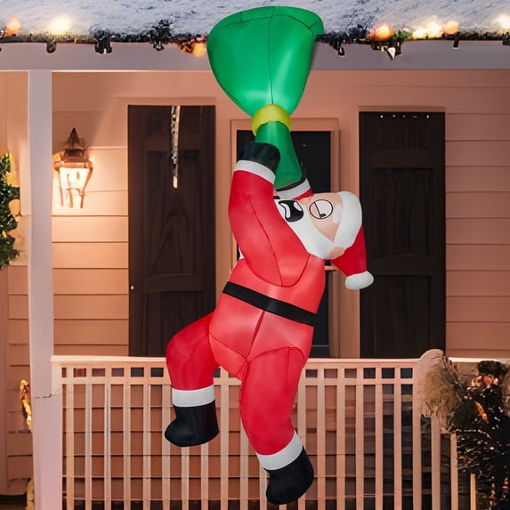 Joyfy 8 ft Christmas Inflatables Santa with Gift Bag