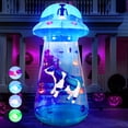 thumbnail image 1 of Joyfy 9 FT Halloween Inflatable UFO Alien Decoration with Built-in Color Changing LEDs,UFO Halloween Decorations Outdoor Blow Up Yard Lawn Decoration (Cow Not Included), 1 of 9