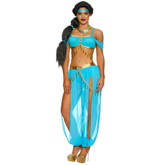 Joyfy Arabian Princess Costume for Women Fairy Dance Outfit Halloween Fancy-Dress Costume for Themed Party Cosplay