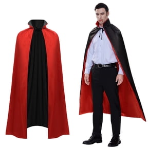 Joyfy Adult Vampire Costume Accessories Halloween Vampire Cape for Transylvania Dracula Theme Party with Reversible Cape Cloak and Tattoo Scar-140cm