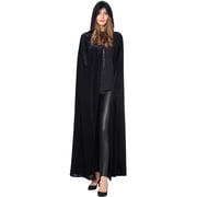 Joyfy Womens Hooded Cape – Black Halloween Cloak for Women, Unisex Vampire Costume