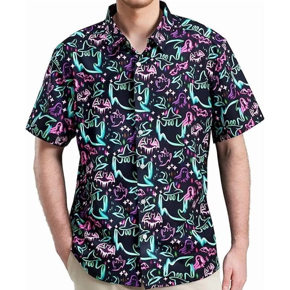 Joyfy Casual Summer Hawaiian Shirt for Men, Short Sleeve Button Down Beach Shirt