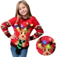 thumbnail image 1 of Joyfy Light up Ugly Christmas Sweater for Kids,Funny LED Reindeer Christmas Sweater for Girls Boys,Holiday Sweater, 1 of 9