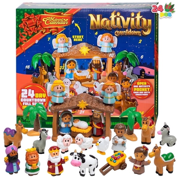 Joyfy Christmas Advent Calendar 2026 Nativity Figurine Set,Christmas ...