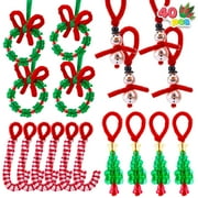 Joyfy 100 Pcs Christmas Wooden Hanging Ornaments to Paint with 8 Colored Pens, Unfinished Wood Ornaments for Kids, Make Your Own DIY Hanging Ornament for Xmas Tree Decor Party Supplies(Age 8+)