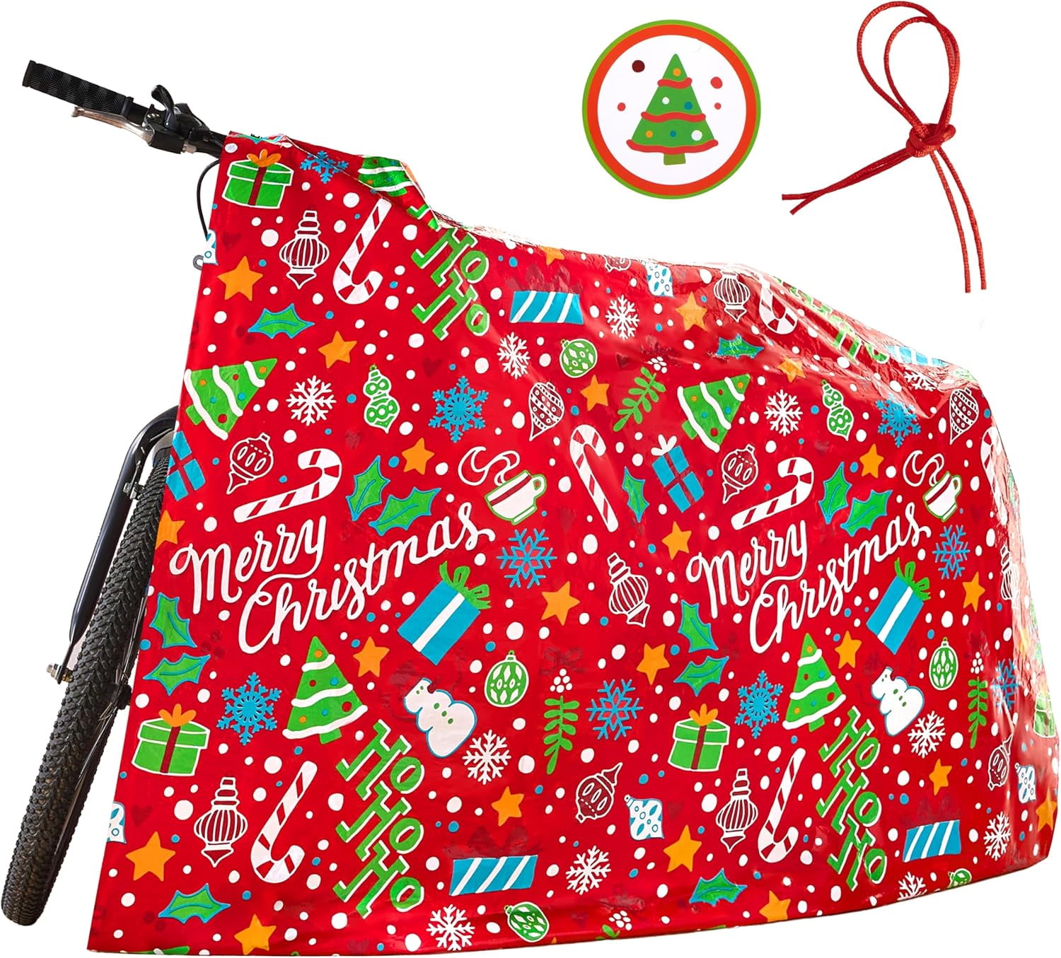 Joyfy Christmas Jumbo Bicycle Bag 60” x 72”Large Xmas Present Gift