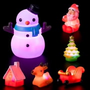 Joyfy 6 PCS Christmas Bath Toys for Kids Light Up Toys, LED Bathtub Toys Glow in The Dark Pool Toys, Christmas Toys for Kids Party Favor Gifts