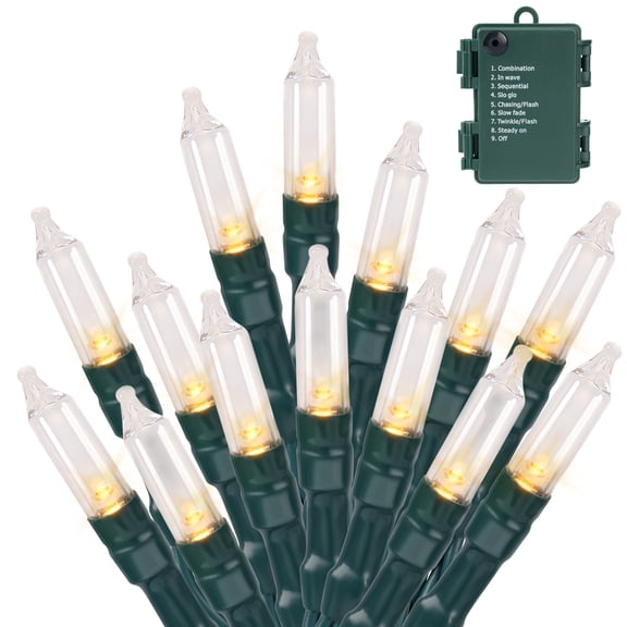 Joyfy Clear Christmas Lights,31.4ft 100(2x50) Count LED Christmas String Lights,Connectable Green Wire Xmas Tree Lights for Indoor Outdoor Christmas Decorations Holiday Party Decor