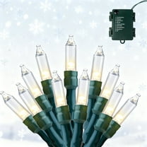Joyfy Clear Christmas Lights,16.3ft 50 Count Warm White Christmas String Lights,Connectable Green Wire Xmas Tree Lights for Indoor Outdoor Christmas Decorations Holiday Party Decor