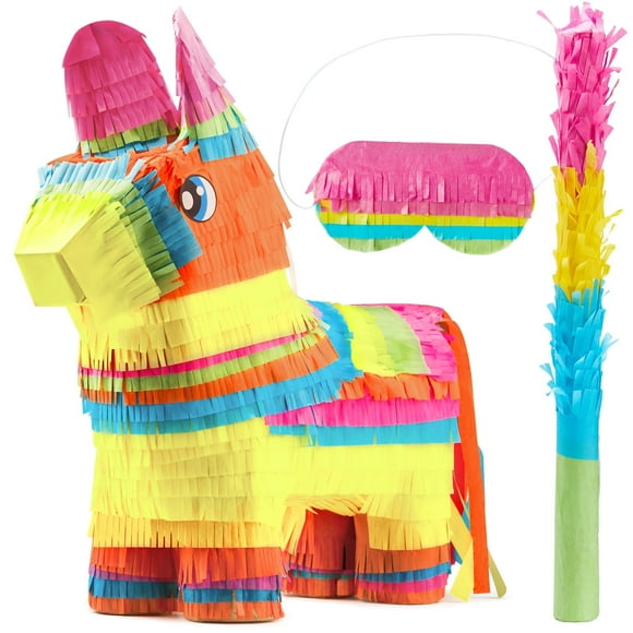 Joyfy Donkey Pinata for Kids Birthday Party 12.5"x 15.5"x 4.5" Party Supplies for Cinco De Mayo, Fiesta Taco, Luau Event, Mexican Theme Decoration, Taco Tuesday Event
