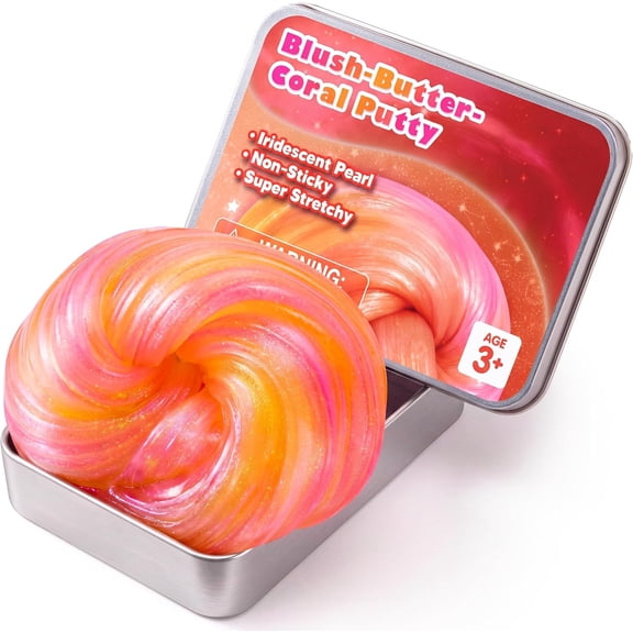 Joyfy 4.2oz Blush-Butter-Coral Putty, Non-Sticky Stretchy Sensory Slime for Kids and Adults, squishy toy Stress Relief Toy for Christmas & Birthday Gifts