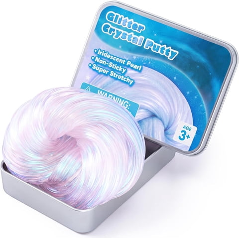 Joyfy 4.2oz Glitter Crystal Putty, Non-Sticky Stretchy Sensory Slime for Kids and Adults, squishy toy Stress Relief Toy for Christmas & Birthday Gifts