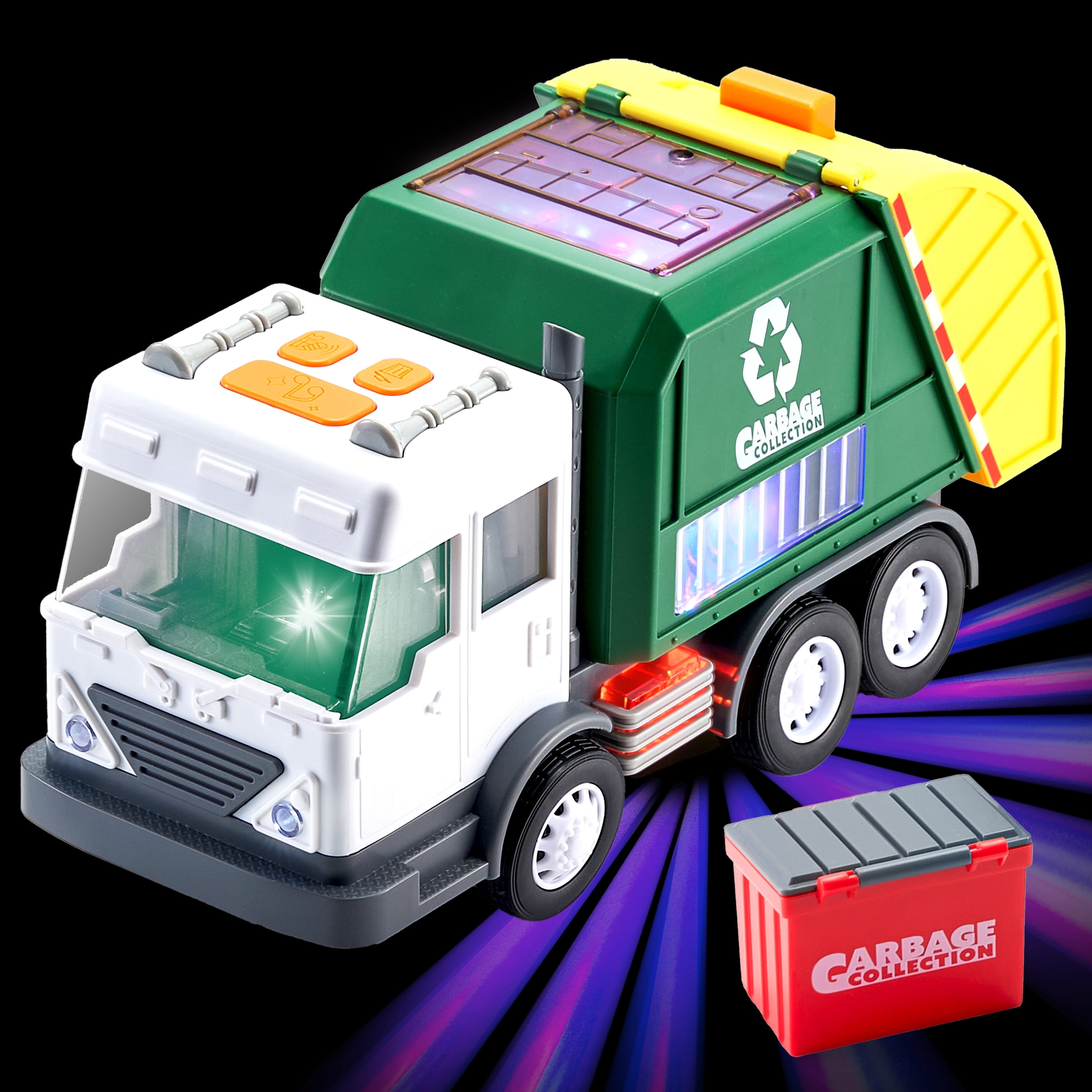 Joyfy LED Garbage Truck Toy, Mode Switch, Volume Control, 360° LED ...