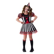 Joyfy Girls Clown Costume, Halloween Evil Clown Costume, Black and Red Jester Dress Outfits Set for Girls Halloween Party Dress Up Cosplay