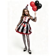 Joyfy Girls Clown Costume, Halloween Scary Clown Costume, Family Matching Bloody Jester Dress for Girls Halloween Dress up, Role Play, Cosplay Party
