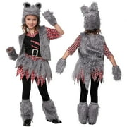 Joyfy Halloween Girls Fox Costume, Girls Sweet Fox Costume, Suitable for Girls Halloween Dress Up, Jungle Theme Party
