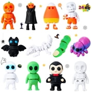 Joyfy 24 Pcs Halloween 3D Printed Mini Animal Toys Bulk for Halloween Party Favors, Goody Treat Bag Stuffers Fillers, Classroom Prizes