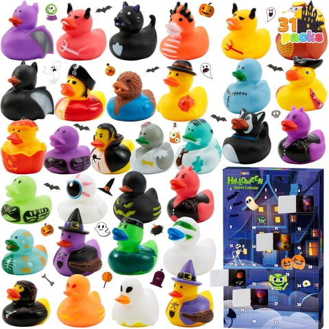 Joyfy Halloween Advent Calendar Rubber Ducks, 31 pcs