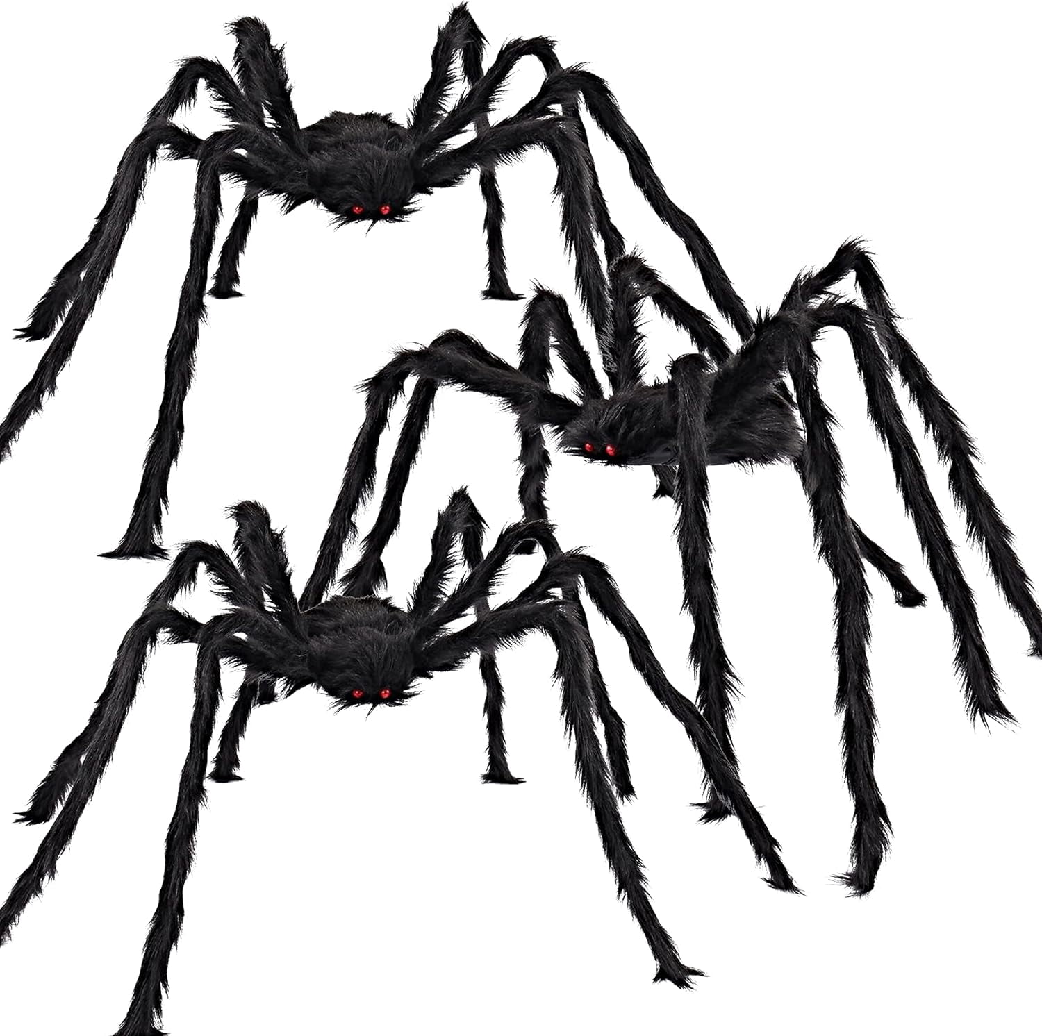 Joyfy 3 Pack 5 FT Giant Spider Halloween Decorations,Scary Spider Halloween Decorations Outdoor Party Decorations Props Halloween Yard Decorations,Black