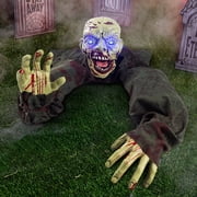 Joyfy Halloween Groundbreaker Animated Halloween Decorations Zombie with Creepy Sound and Flashing Eyes,Outdoor Scary Halloween Yard Decorations,Haunted House D
