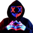 thumbnail image 1 of Joyfy Halloween Mask Light up Mask and Gloves,Scary Halloween Costumes Accessories for Adult Boys,Cosplay Halloween Costume Masquerade Parties,Carnival,Gifts, 1 of 8
