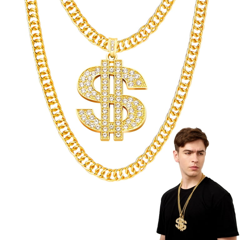 Mens Dollar Medallion On Chain Costume Accessories Male Halloween Mens Dollar Medallion On Chain Costume Accessories Male Halloween