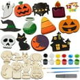 thumbnail image 1 of Joyfy 12 Pcs Halloween Craft Kit for Kids,DIY Wooden Magnet Creativity Arts Painting Kit,Halloween Painting Kit for Halloween Crafts Party Favor Supplies, 1 of 8