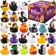 Joyfy 24 Pcs Halloween Rubber Ducks Bulk for Party Favors, Mini Duckies Bathtub Toys for Trick or Treating Goodie Bag Fillers, Classroom Prizes