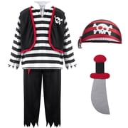 Joyfy Halloween Pirate Costume for Kids, Boys Pirate Costume Set for Toddler Halloween Themed Party Dress up Cosplay