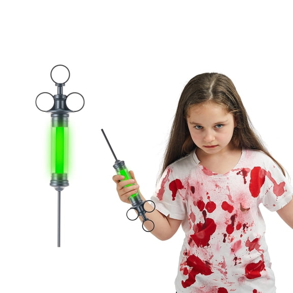 Joyfy Halloween Radioactive Glowing Syringe Prop, Halloween Cosplay Accessory