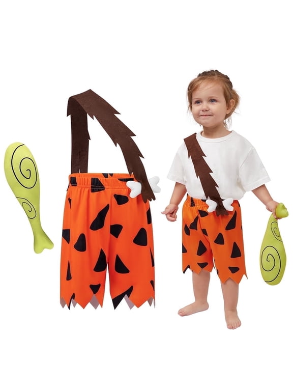 Halloween Toddler Caveman Costume, Baby Boy Costume, Halloween Family Role Play Costume for Ages 0-4