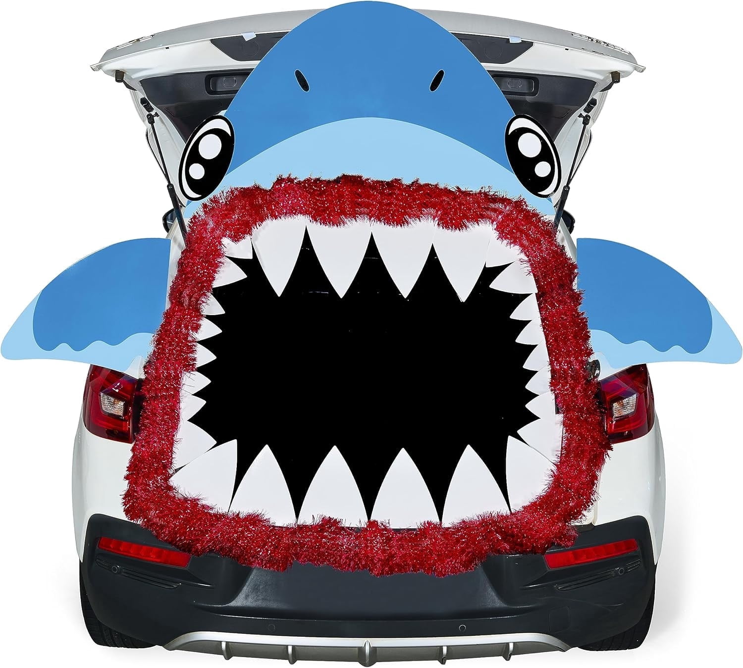 JOYMEMO Pink & Black Halloween Trunk Or Treat Car Decorations Kit - Backdrop, Banner, Balloons, Tassels For Garage & Party