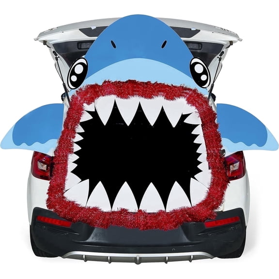 Joyfy Halloween Trunk or Treat Car Decorations Kit,Halloween Car Decorations Car Archway with Shark Theme,Trunk or Treat Decorations for Suv,Halloween Outdoor Garage Door Party Decor