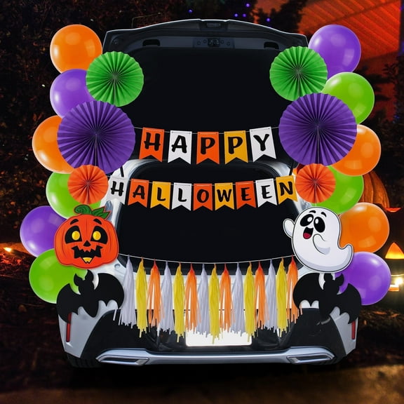 Joyfy Halloween Trunk or Treat Car Decorations Kit,Halloween Car Decorations Car Archway with Happy Halloween Theme