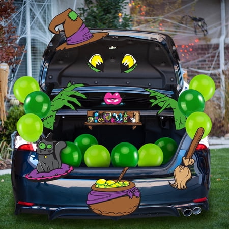 Joyfy Halloween Trunk or Treat Car Decorations Kit,Halloween Car Decorations Car Archway with Witch Theme,Trunk or Treat Decorations for Suv,Halloween Outdoor Garage Door Party Decor