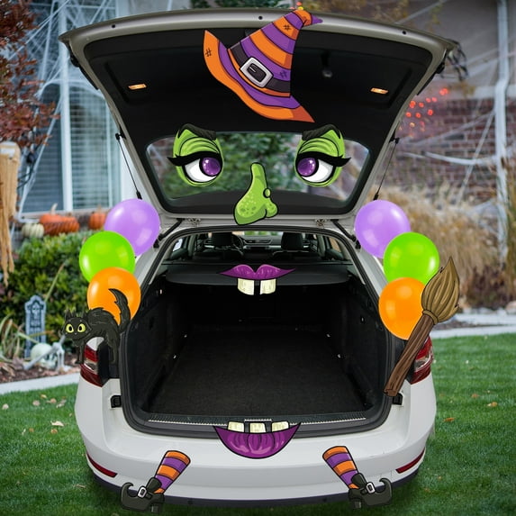 Joyfy Halloween Trunk or Treat Car Decorations Kit,Halloween Car Decorations Car Archway with Witch Theme,Trunk or Treat Decorations for Suv,Halloween Outdoor Garage Door Party Decor