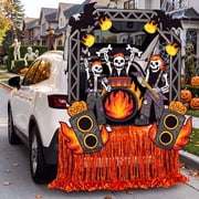 Joyfy Halloween Skeleton Band Trunk or Treat Car Decorations Kit for SUV Outdoor Indoor Decor Rock Band Theme, Haunted House Archway Garage Lawn Party Supplies 