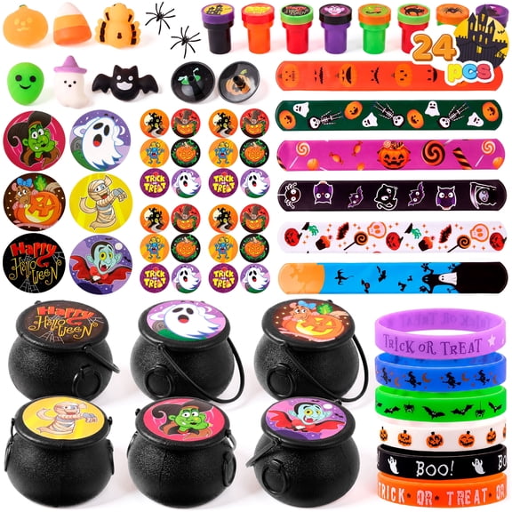 Joyfy Halloween Witch Cauldron with Toys, 24 Pcs