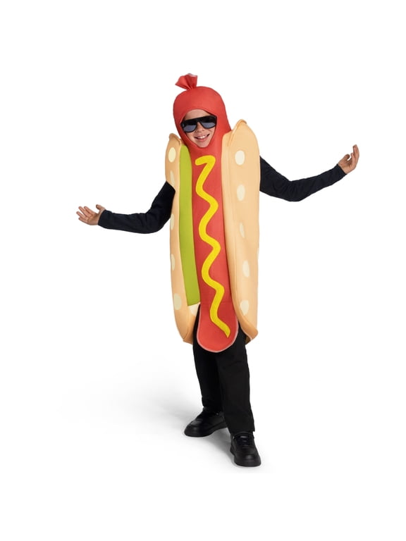 Hot Dogs Costume for Kids, Unisex Food Funny Costume Suit for Child Teens Halloween Dress up Cosplay Party