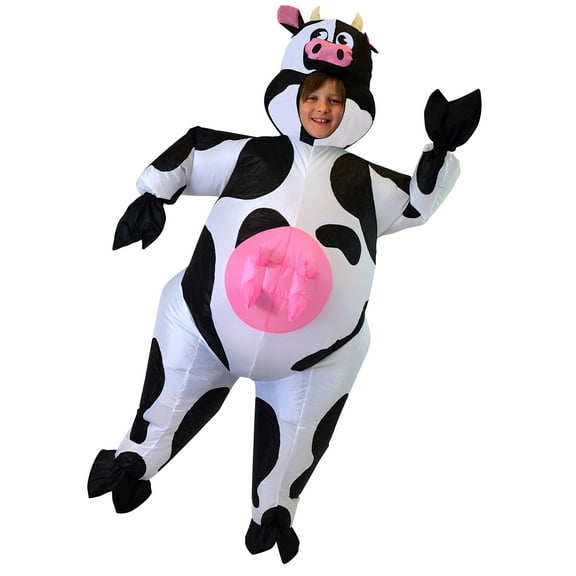 Joyfy Kids Inflatable Costume, Inflatable Cow Halloween Costume for Kids Ages 7-10 Halloween Dress up Party