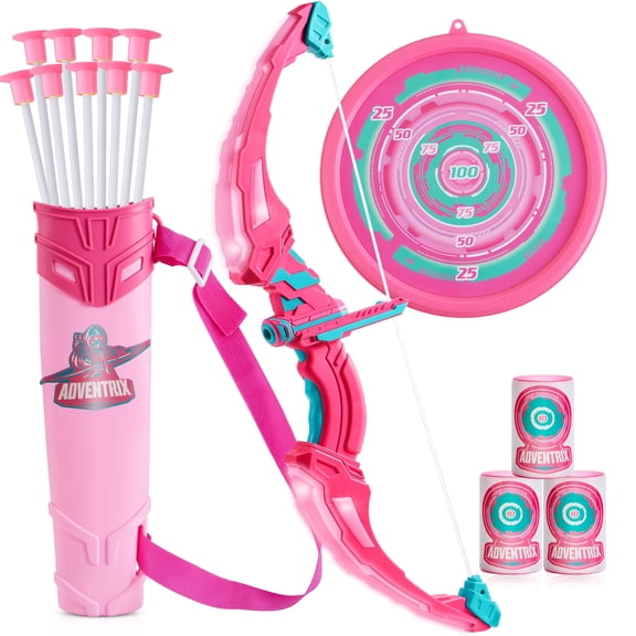 Joyfy Kids Archery Bow and Arrow Toy Set with LED, Archery Toy Set for girl's Outdoor Play