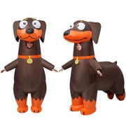 Joyfy Kids Inflatable Dachshund Costume,Blow Up Full Body Inflatable Dog Costume for Halloween Cosplay Puppy Theme Party