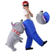 Joyfy Kids Halloween Inflatable Dog Costume, Gray Bite Dog Inflatable Costume, Perfect for Halloween Themed Role Play Parties